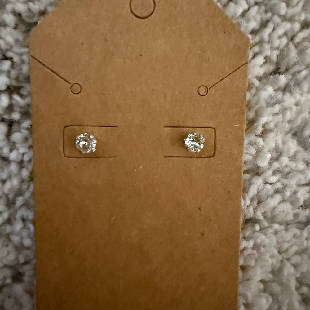 Elegant Silver Diamond Stud Earrings